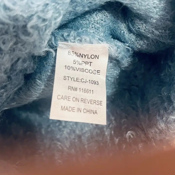 AMADI x Anthropologie Danika Fuzzy Teddy Sky Jacket Coat - Picture 10 of 11